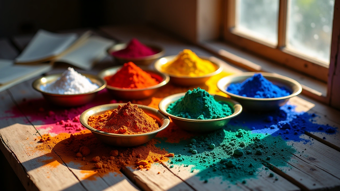 Powdered Colors in bowls by the window