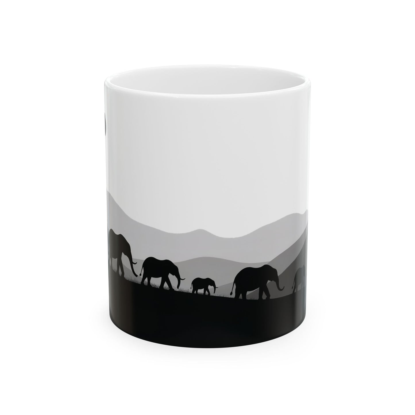 Elephants of Dusk – Minimalist Ceramic Mug