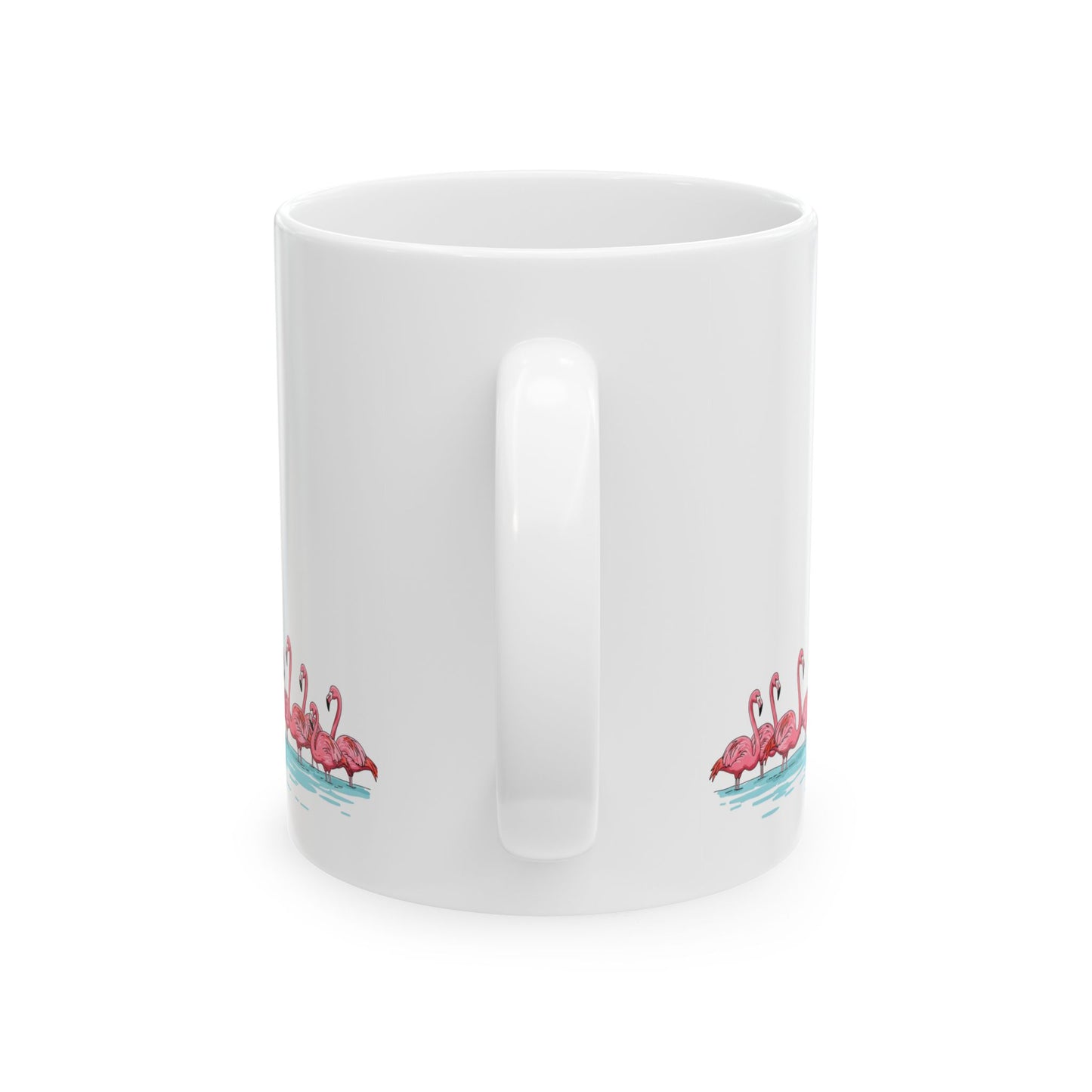 Flamingo Flock – Minimalist Ceramic Mug