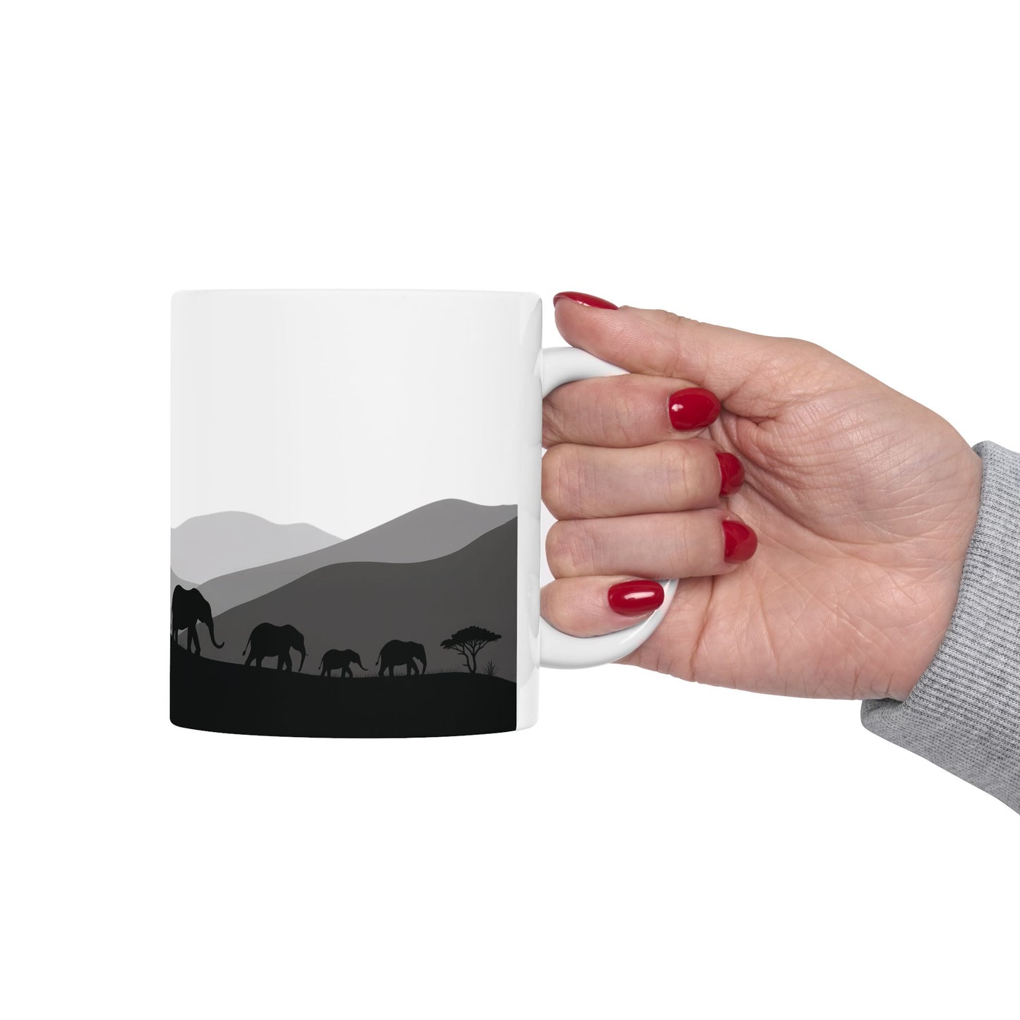 Elephants of Dusk – Minimalist Ceramic Mug