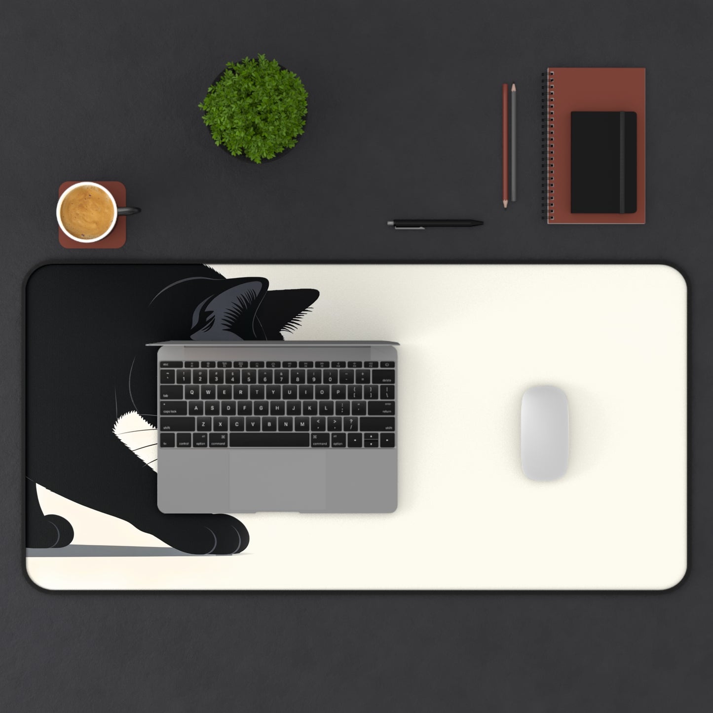 Curious Cat - Minimalistic Desk Mat