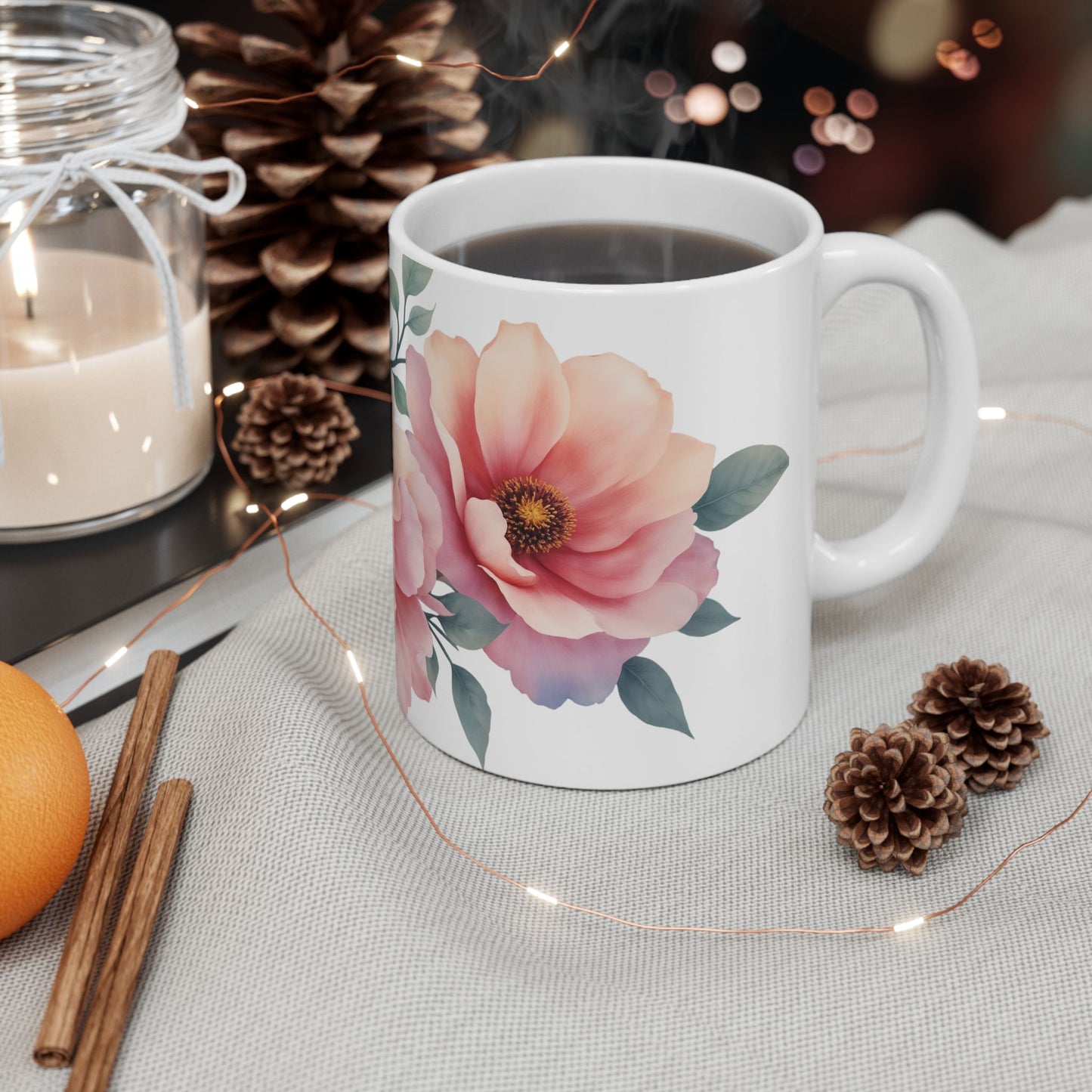 Blush Bloom – Artistic Ceramic Mug