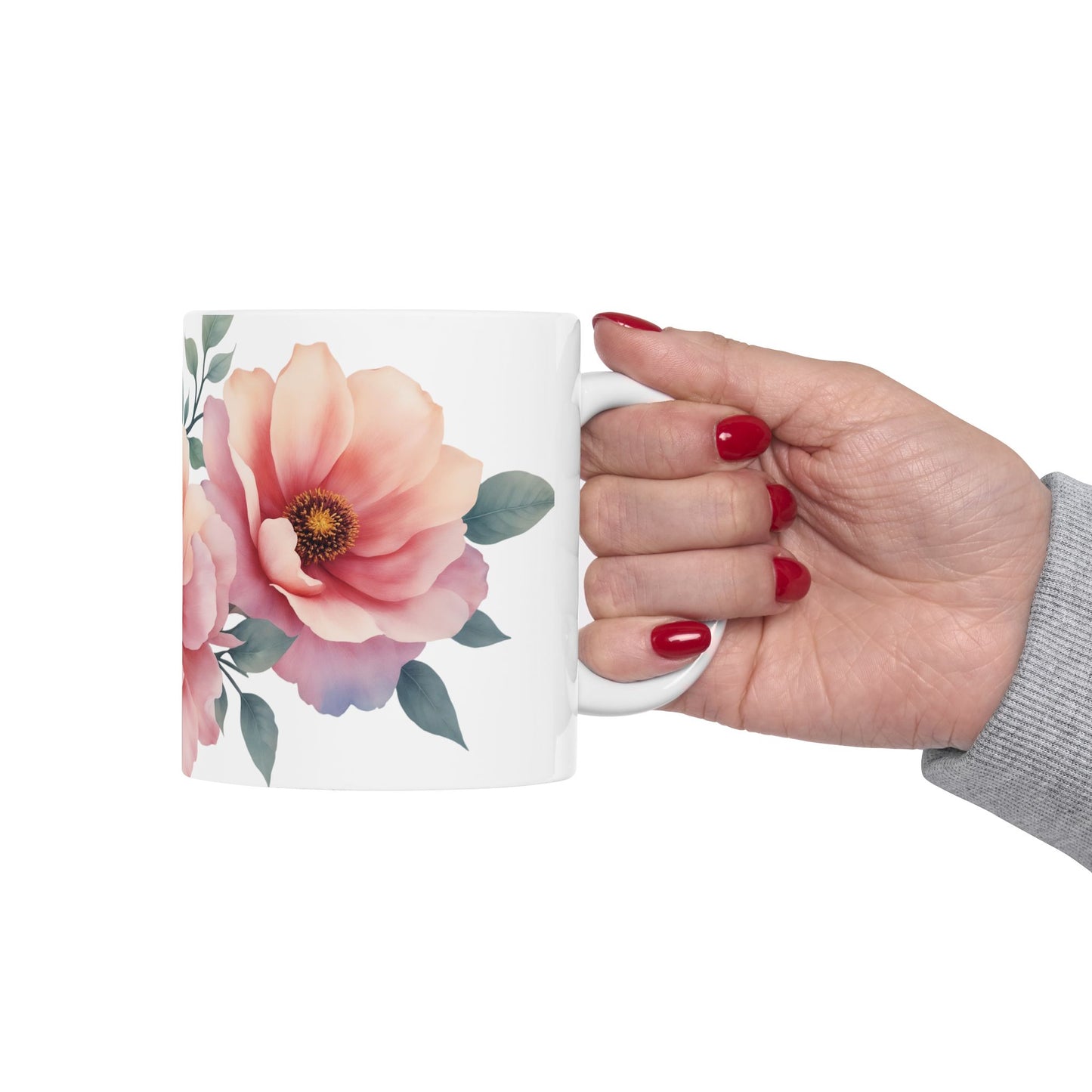 Blush Bloom – Artistic Ceramic Mug