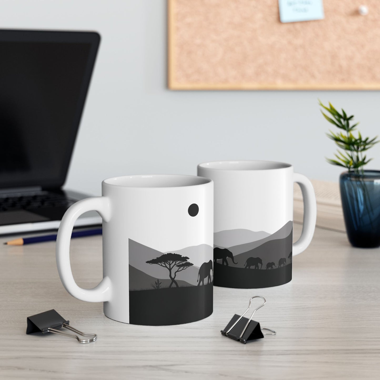Elephants of Dusk – Minimalist Ceramic Mug