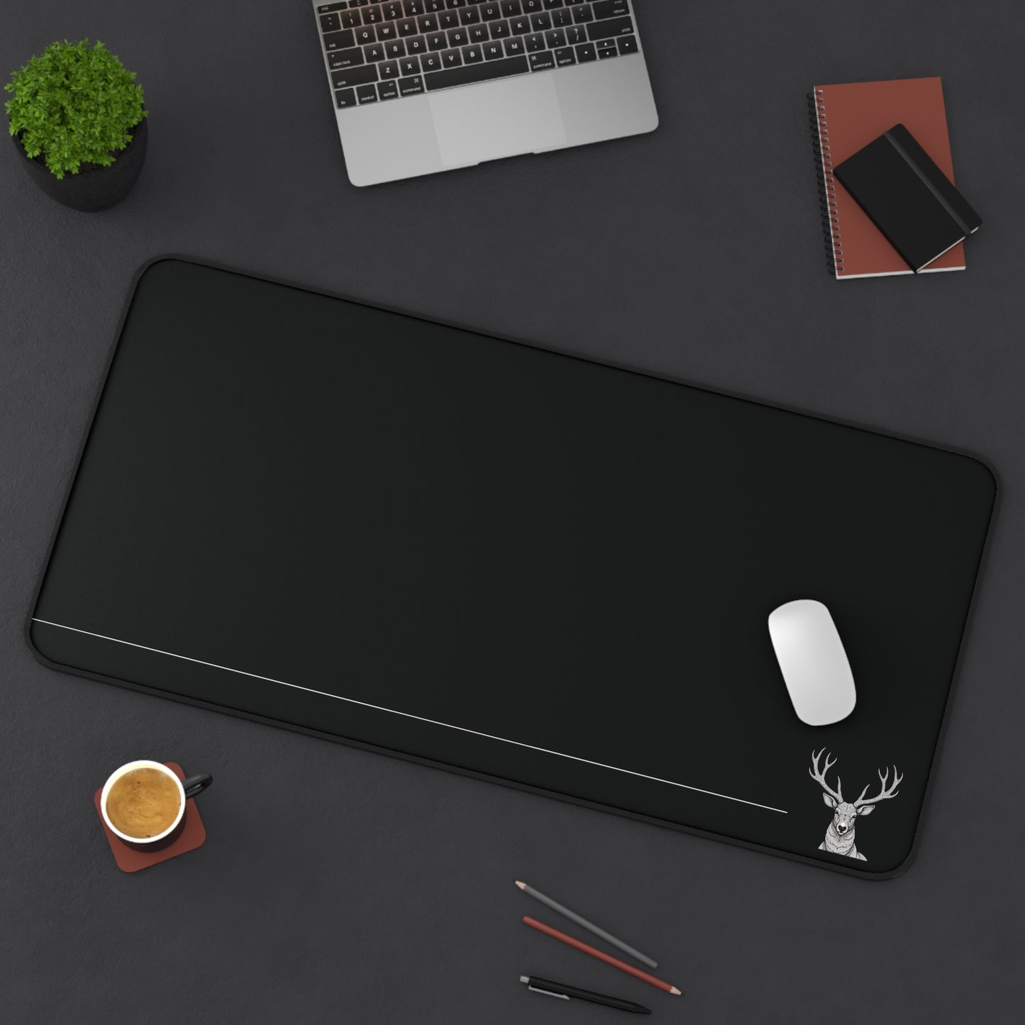 Crowned Stillness – Minimalist Desk Mat