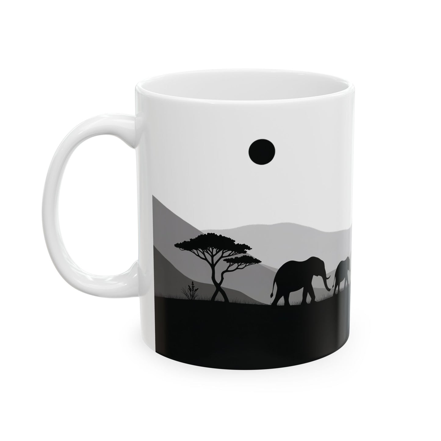 Elephants of Dusk – Minimalist Ceramic Mug