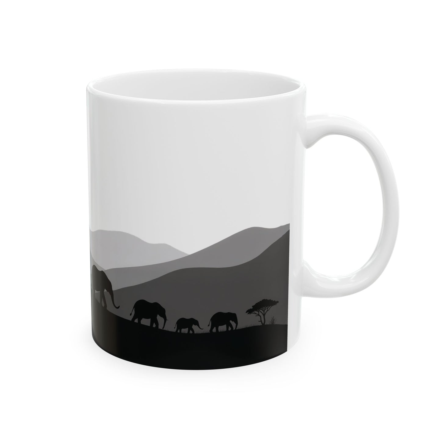 Elephants of Dusk – Minimalist Ceramic Mug