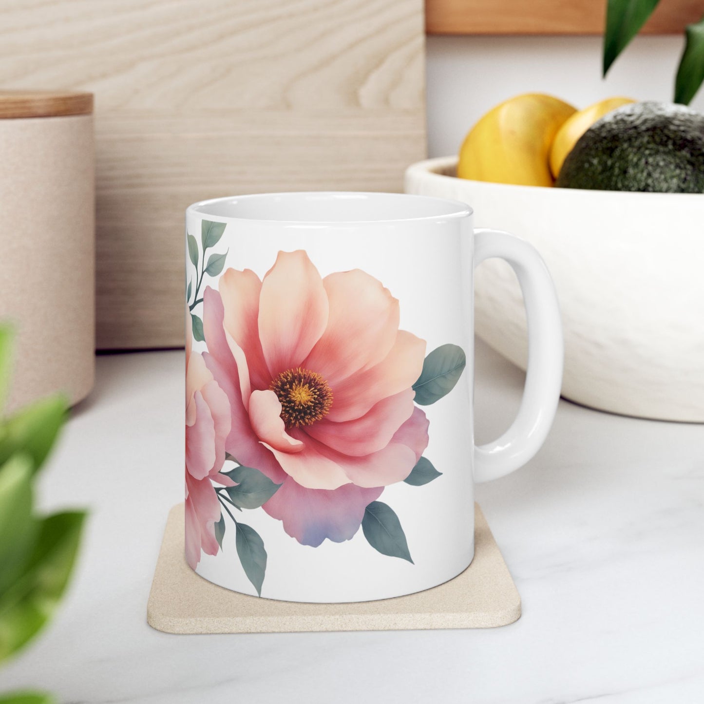 Blush Bloom – Artistic Ceramic Mug