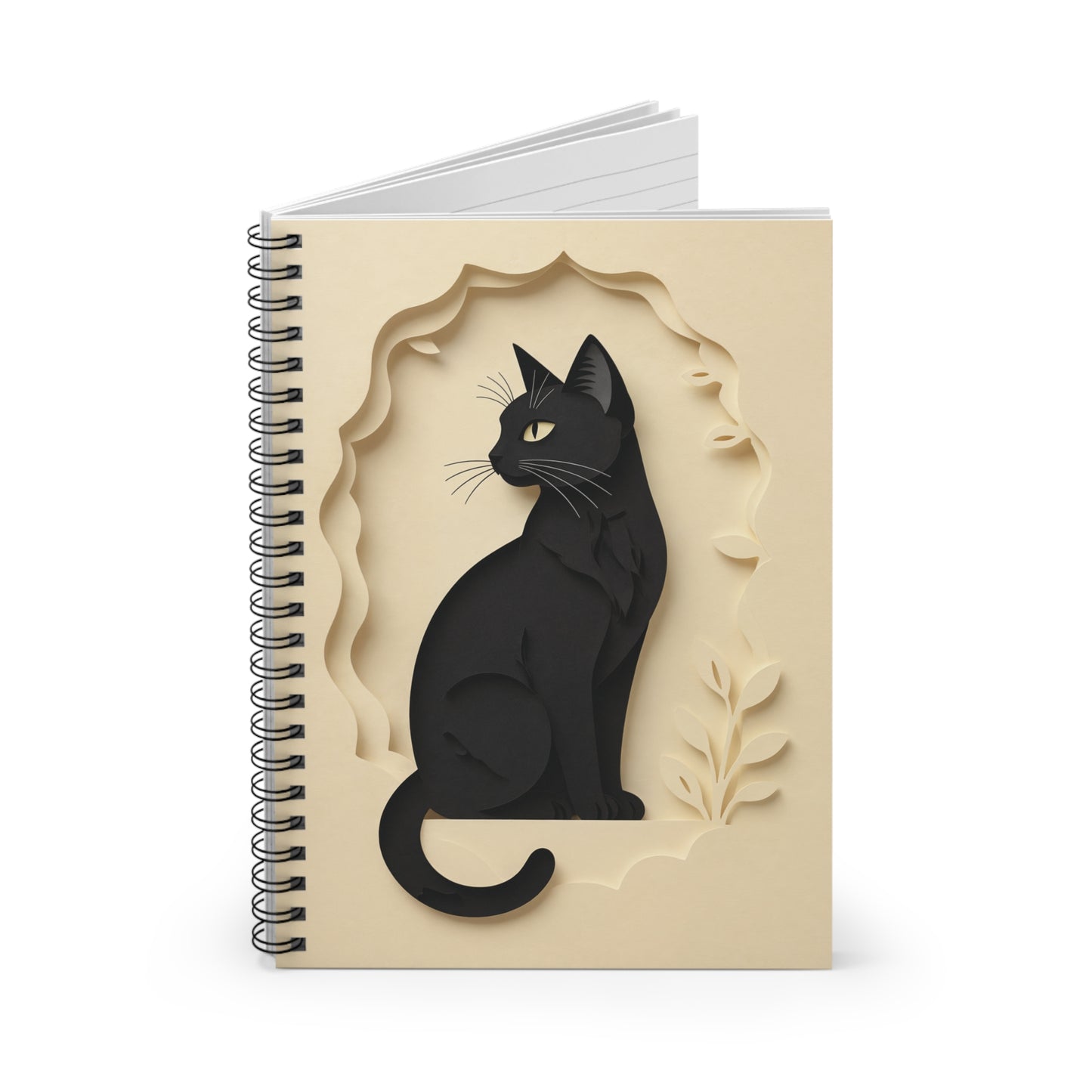 Noir Whiskers – Minimalist Spiral Notebook