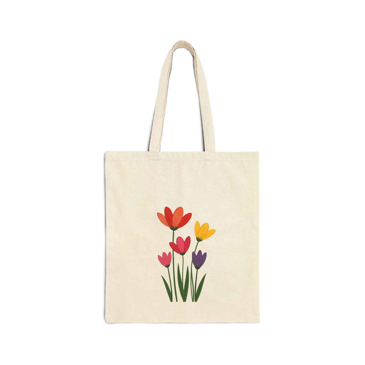 Floral Cotton Canvas Tote Bag