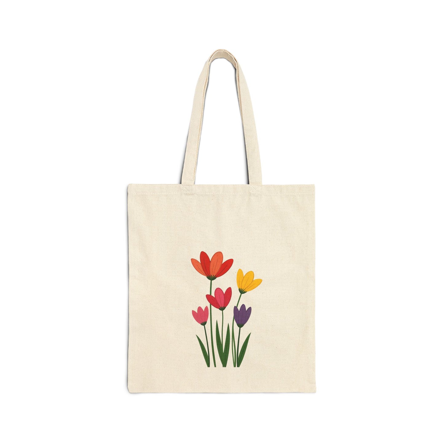 Floral Cotton Canvas Tote Bag