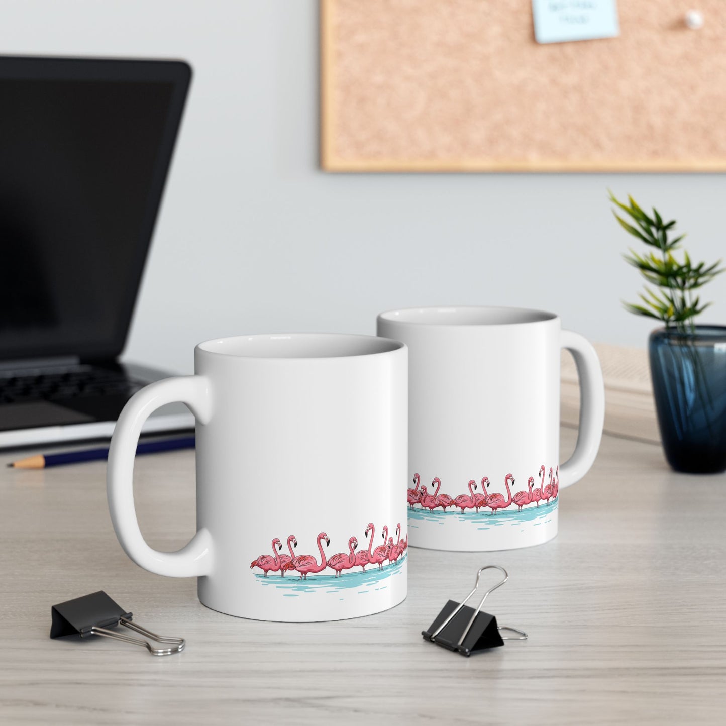 Flamingo Flock – Minimalist Ceramic Mug