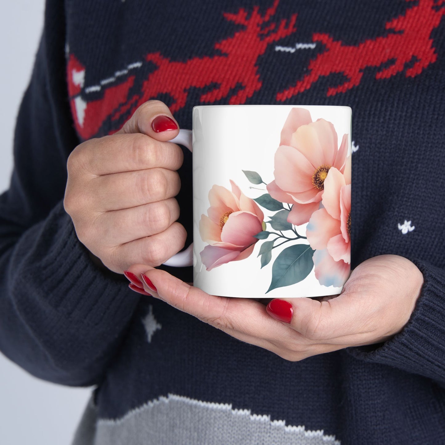 Blush Bloom – Artistic Ceramic Mug