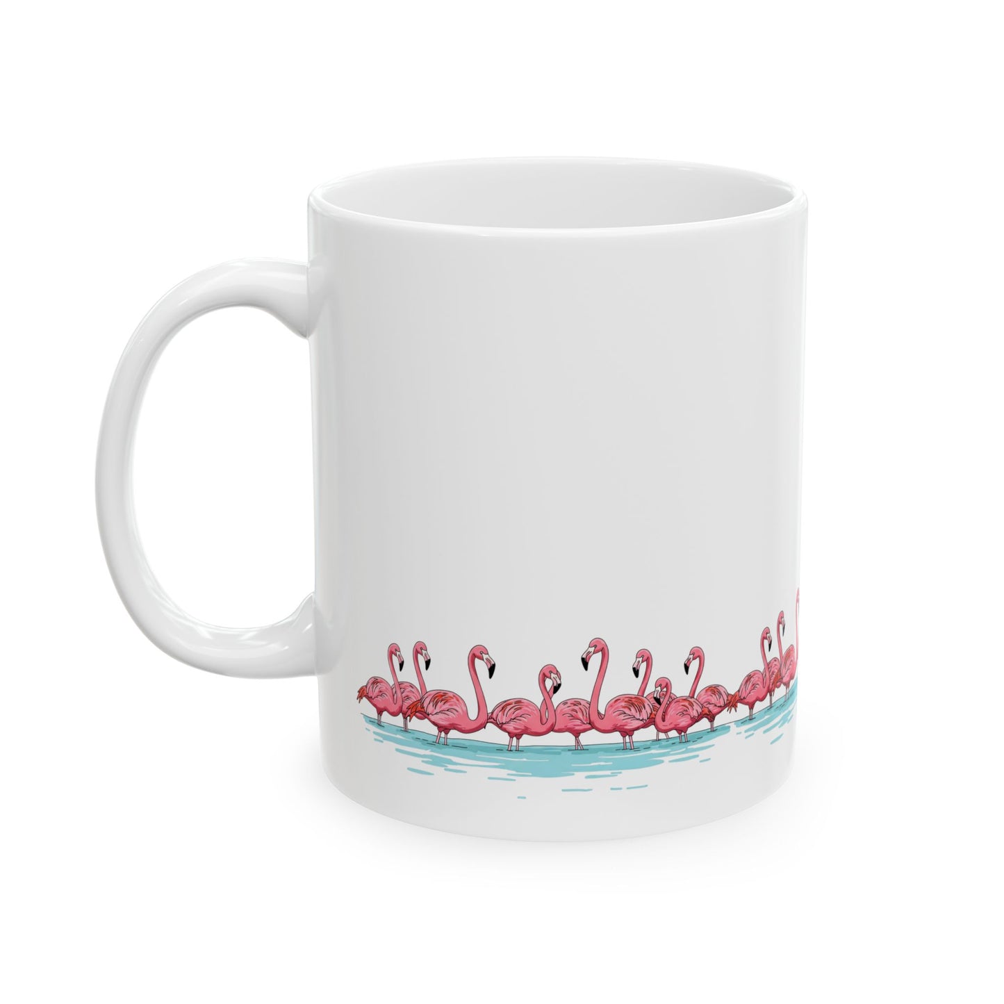 Flamingo Flock – Minimalist Ceramic Mug