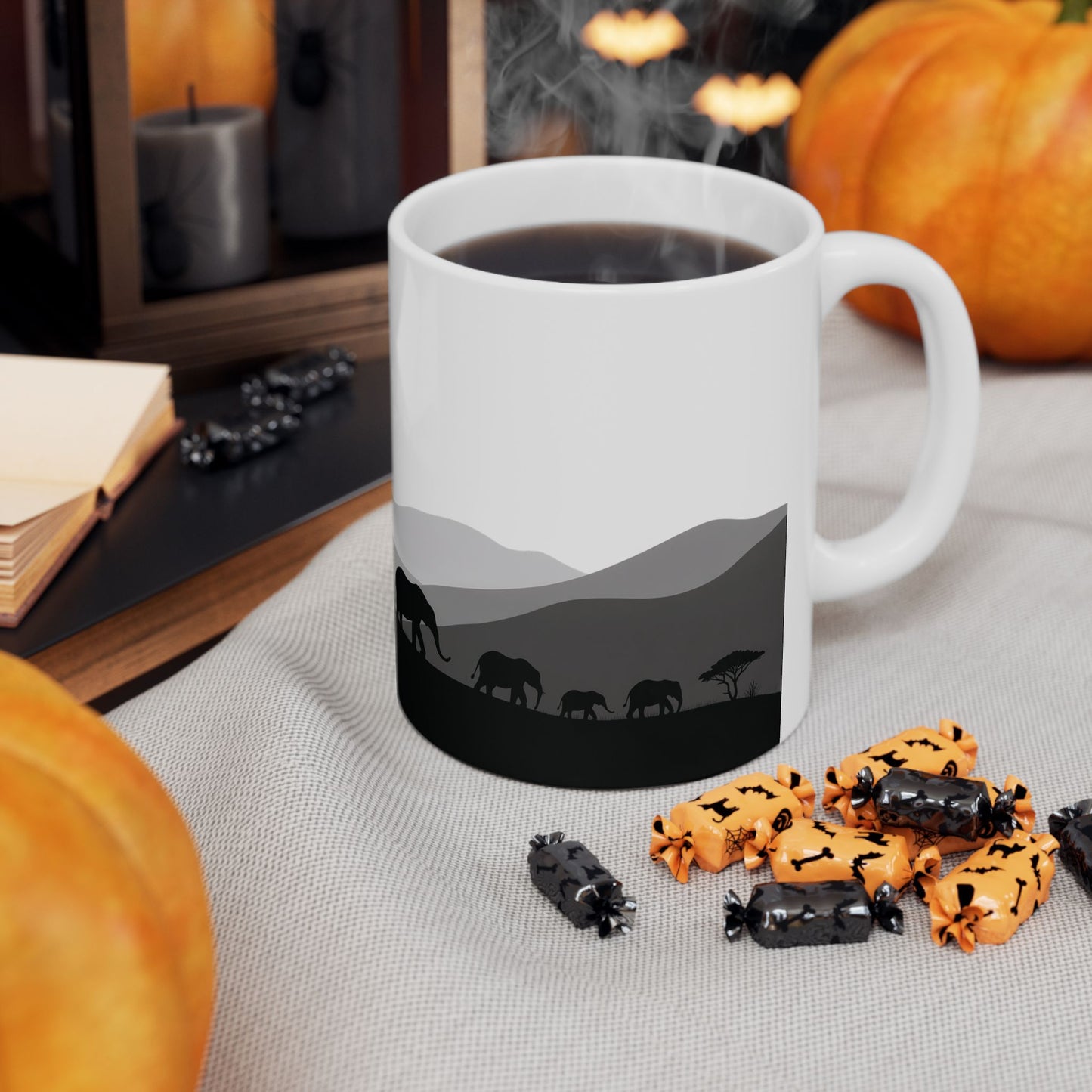 Elephants of Dusk – Minimalist Ceramic Mug