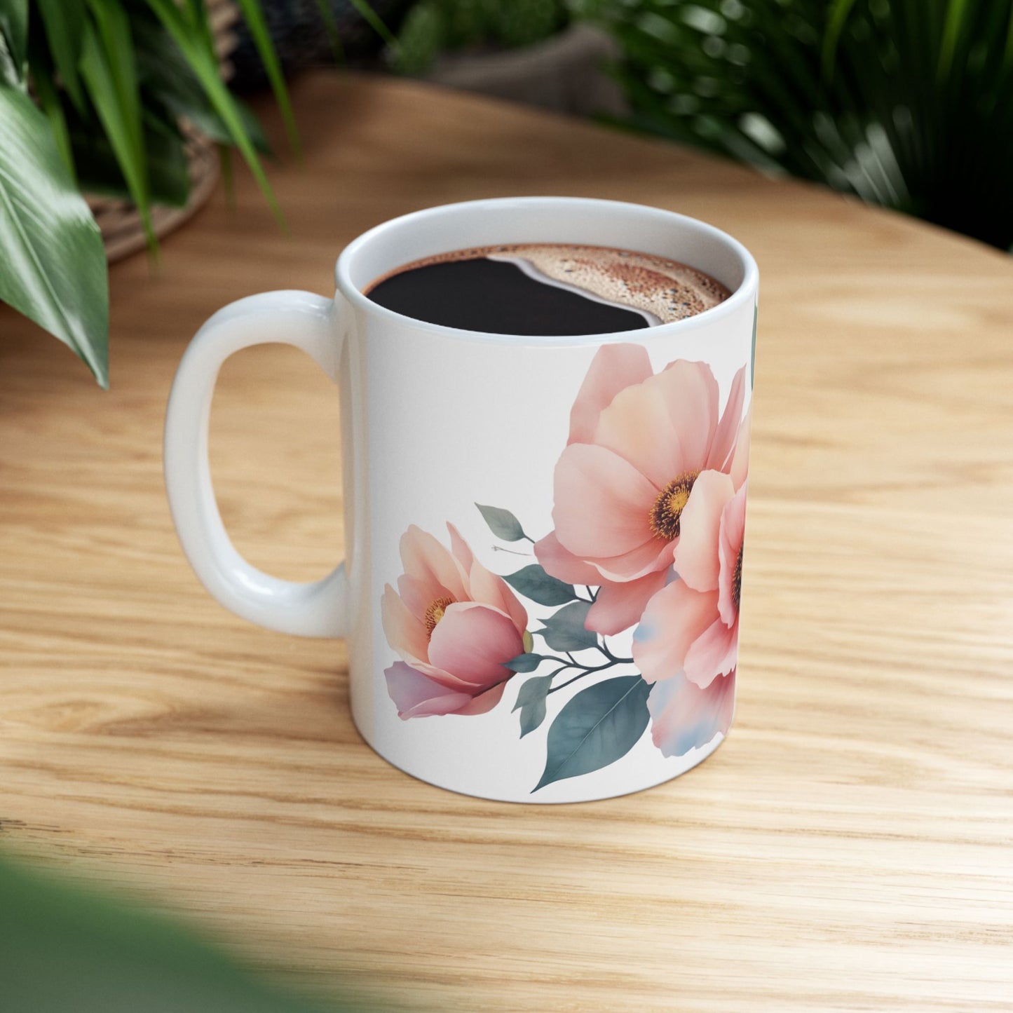 Blush Bloom – Artistic Ceramic Mug