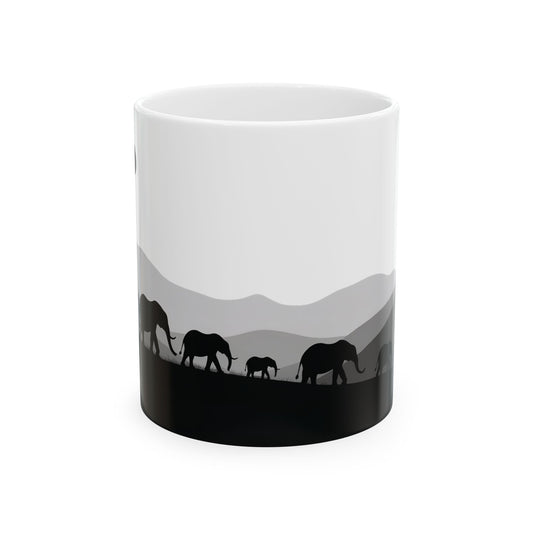 Elephants of Dusk – Minimalist Ceramic Mug