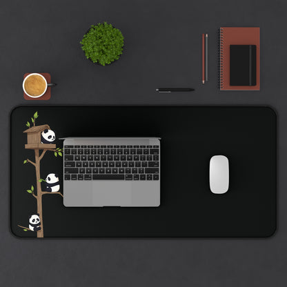 Pandas on the Ledge – Minimalist Desk Mat