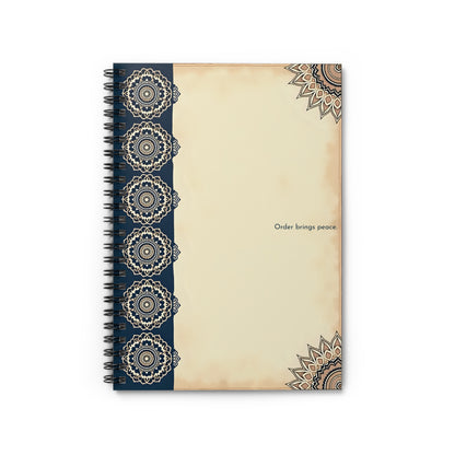 Indigo Mandala – Minimalist Spiral Notebook