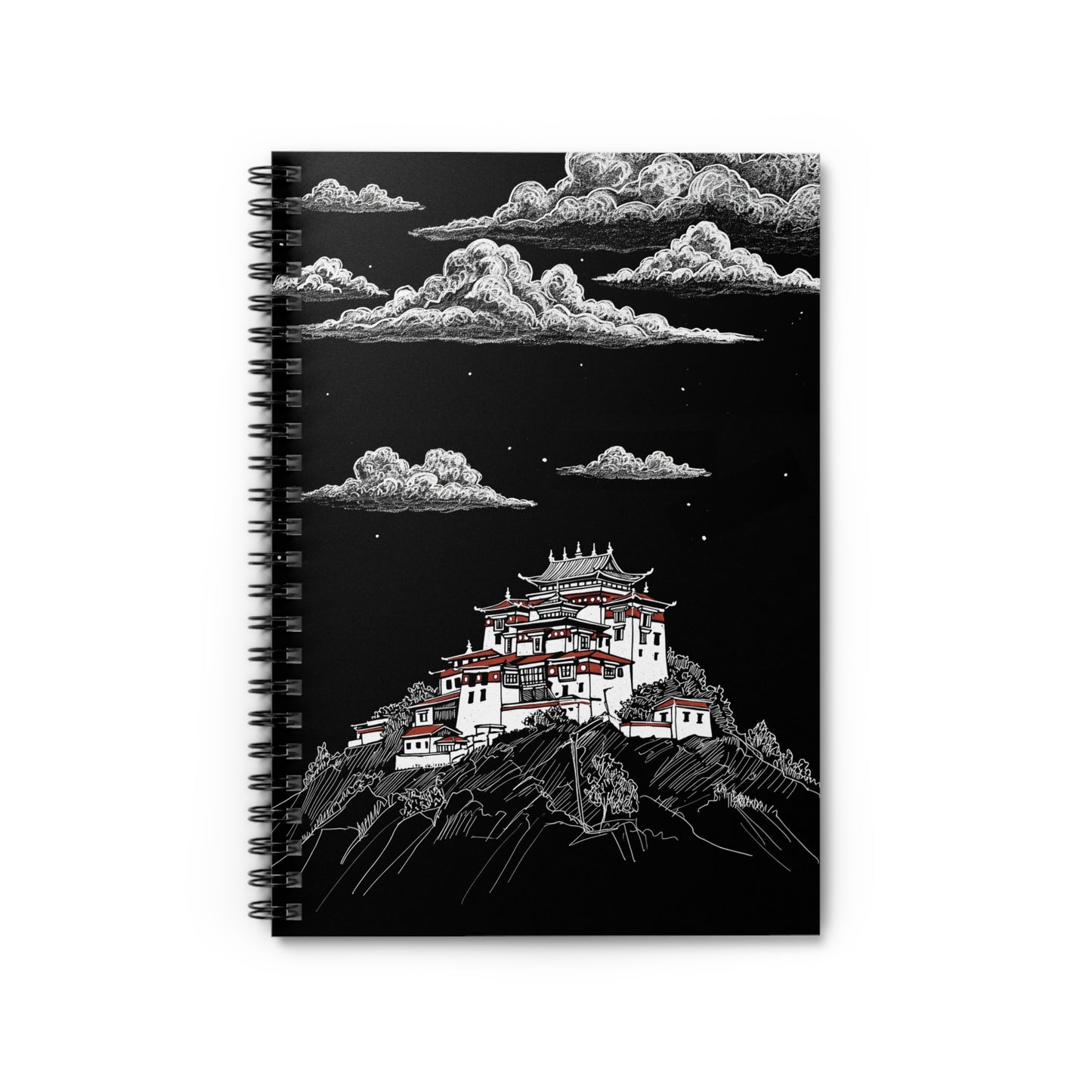 Mountain Temple Spiral Notebook - Ruled Line, Perfect for Art & Writing Enthusiasts