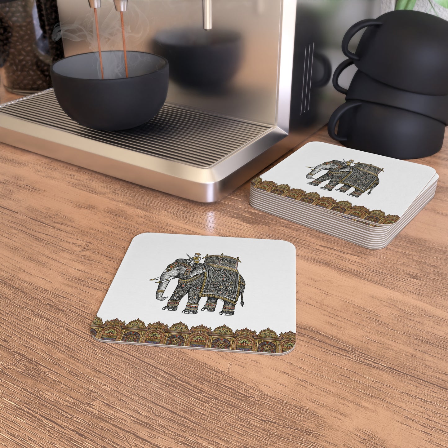 Coasters Indian Elephant Design Set