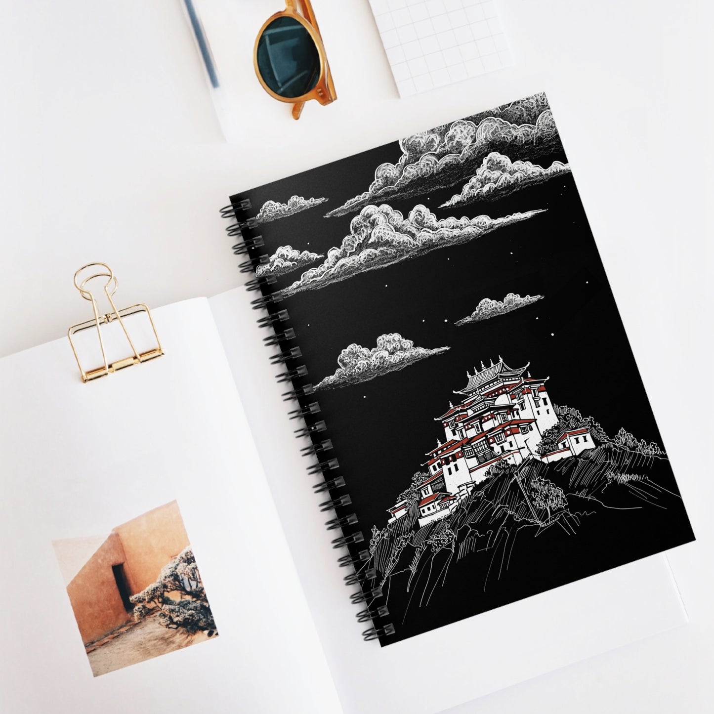 Mountain Temple Spiral Notebook - Ruled Line, Perfect for Art & Writing Enthusiasts