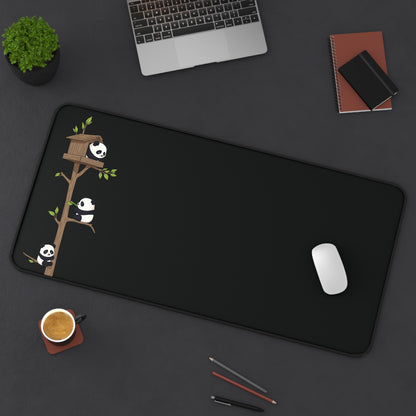 Pandas on the Ledge – Minimalist Desk Mat