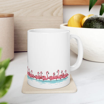 Colorful Flamingo Ceramic Mug - 11oz & 15oz