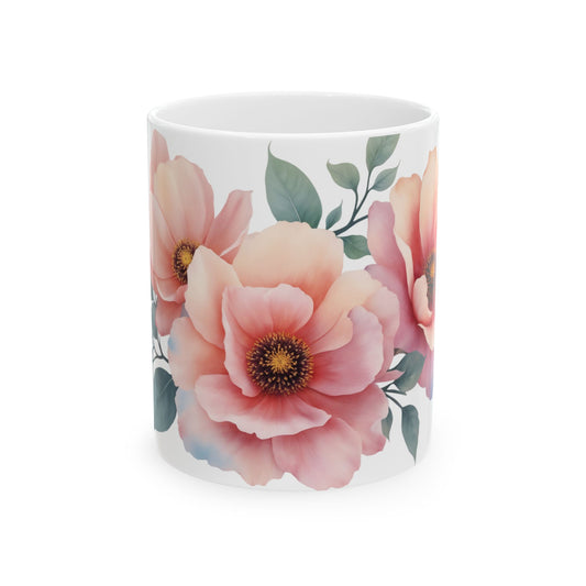 Blush Bloom – Artistic Ceramic Mug