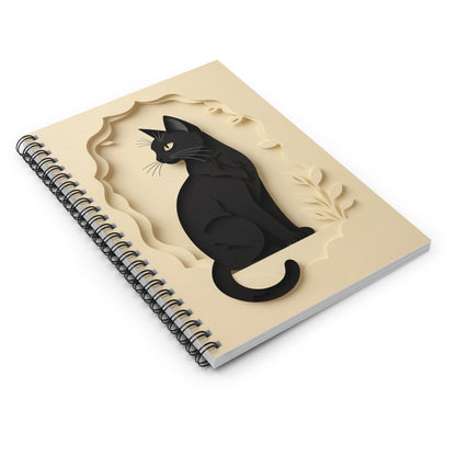 Noir Whiskers – Minimalist Spiral Notebook