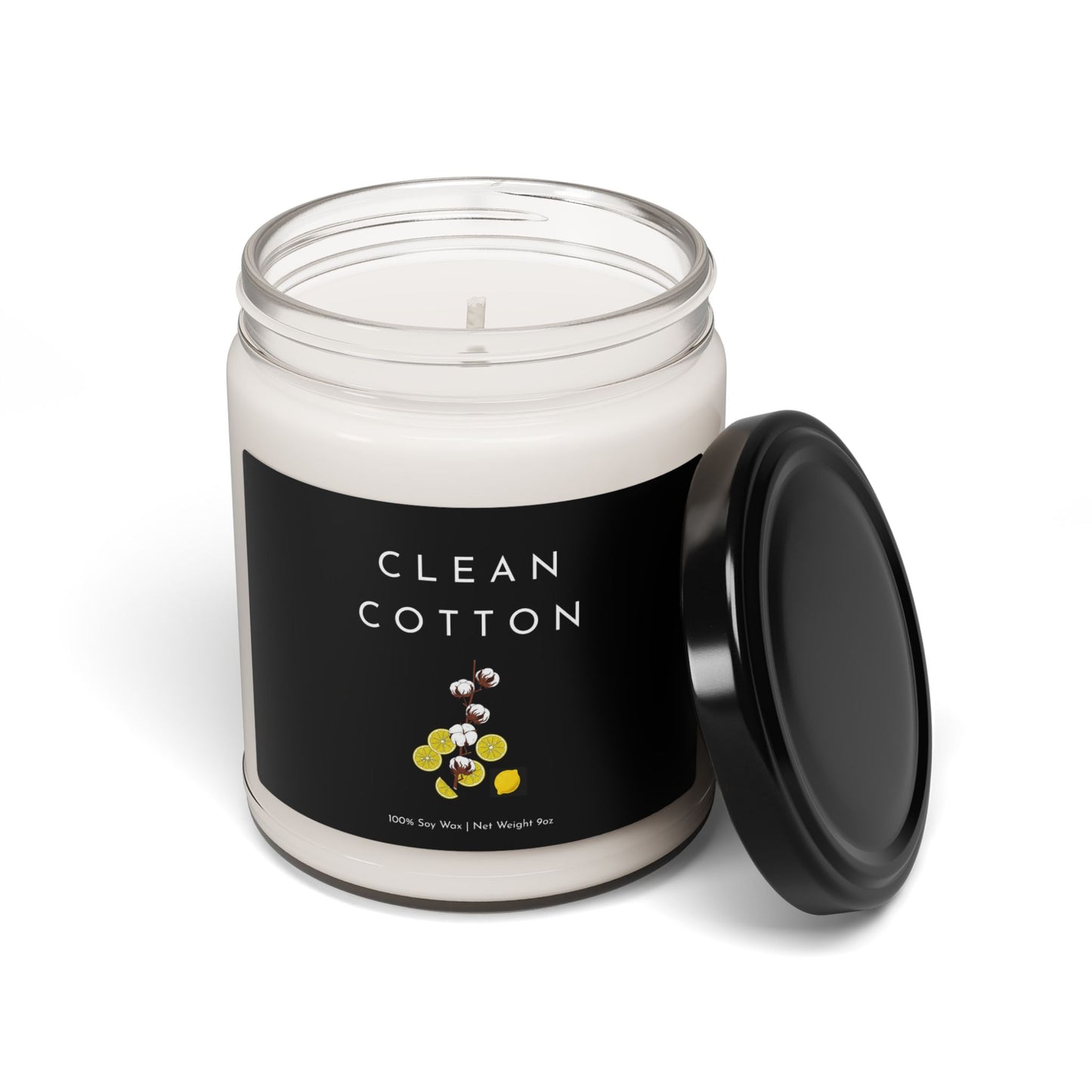 Clean Cotton Scented Soy Candle - 9oz  | Aromatherapy for Home & Gifts