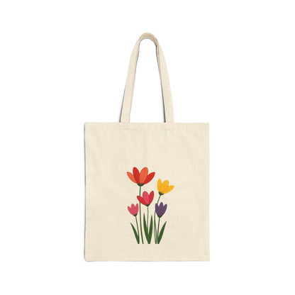 Floral Cotton Canvas Tote Bag