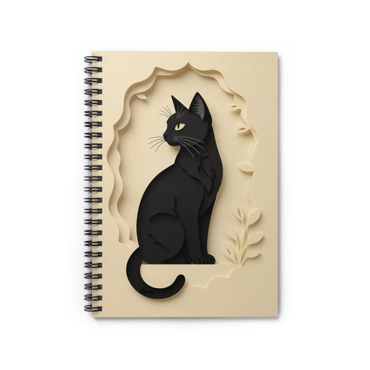 Noir Whiskers – Minimalist Spiral Notebook