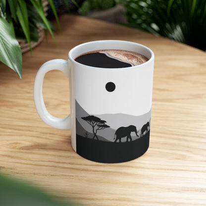 Elephants of Dusk – Minimalist Ceramic Mug