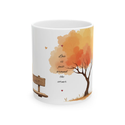 Love Is Just Around – Artistic Ceramic Mug