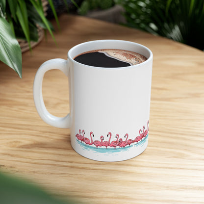 Flamingo Flock – Minimalist Ceramic Mug