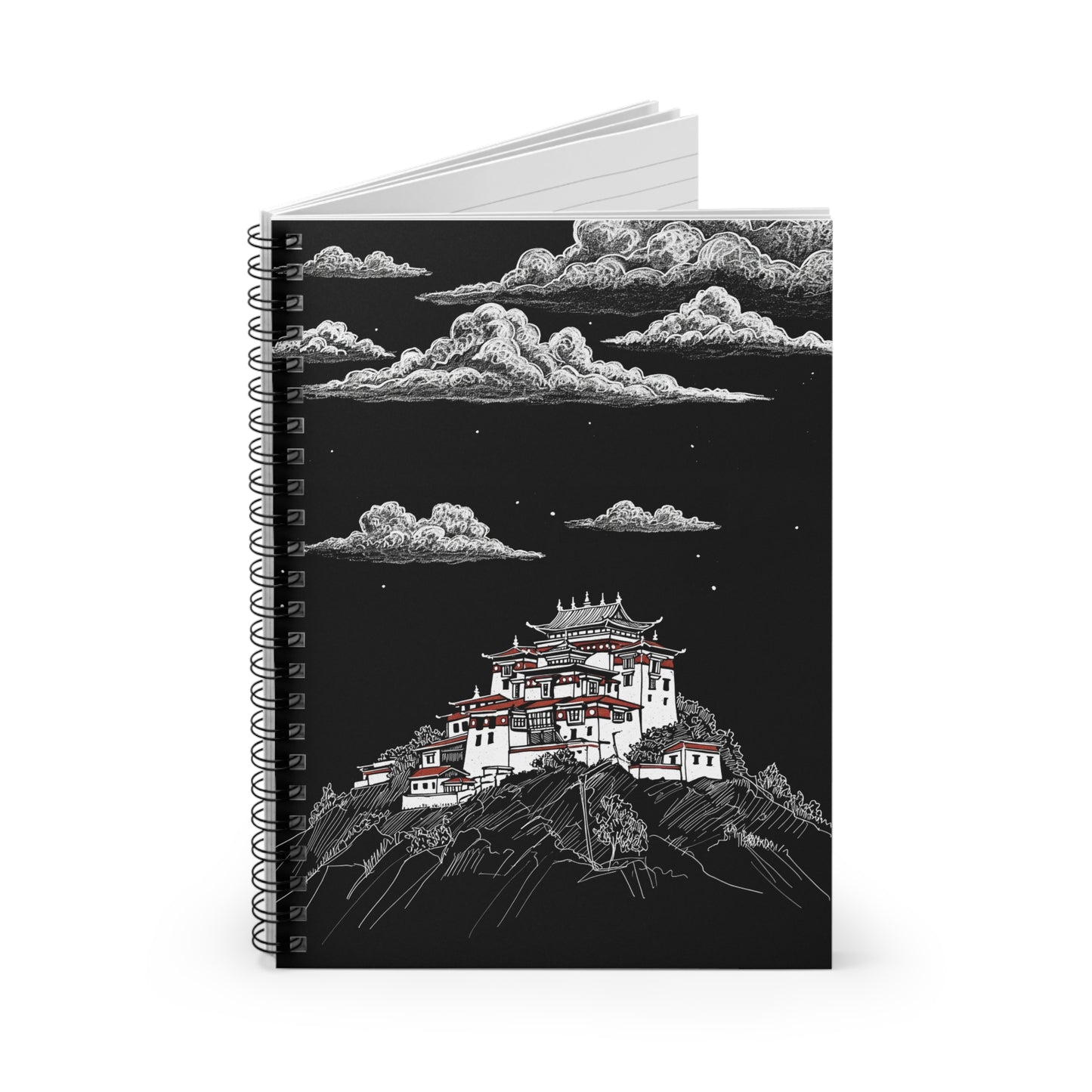 Mountain Temple Spiral Notebook - Ruled Line, Perfect for Art & Writing Enthusiasts