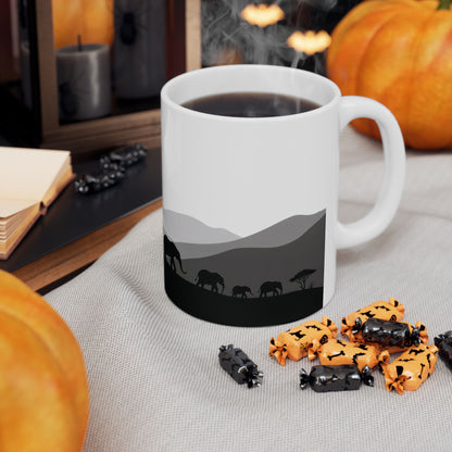 Elephants of Dusk – Minimalist Ceramic Mug