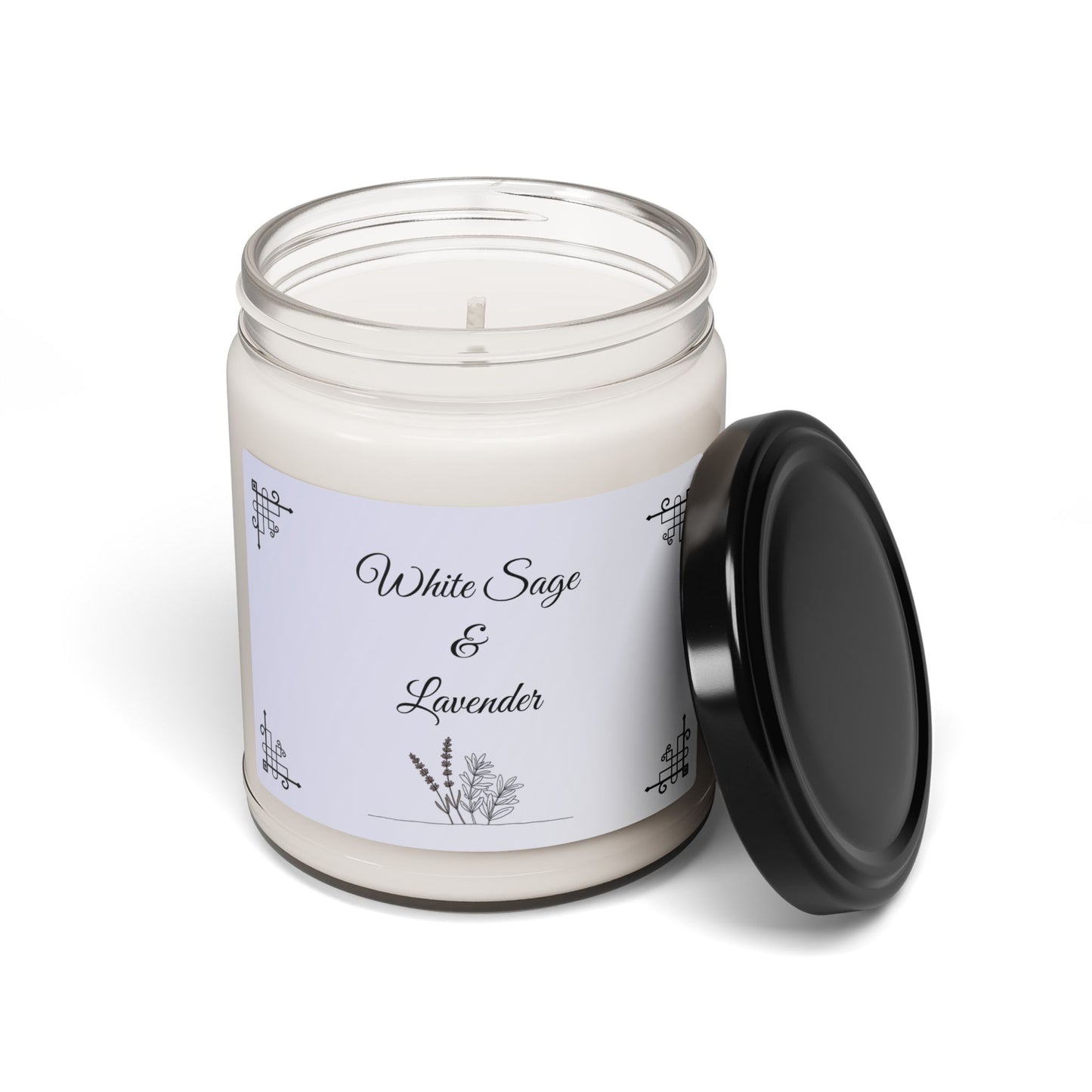 White Sage & Lavender Scented Soy Candle - 9oz Relaxation and Aromatherapy