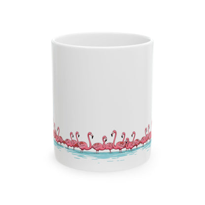 Flamingo Flock – Minimalist Ceramic Mug