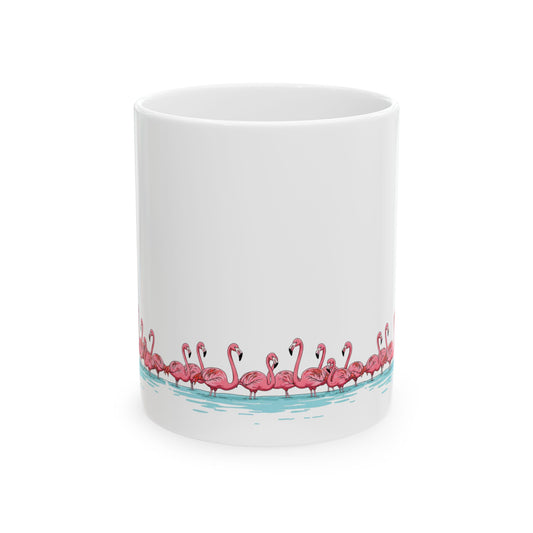 Flamingo Flock – Minimalist Ceramic Mug