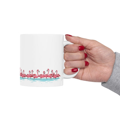 Flamingo Flock – Minimalist Ceramic Mug